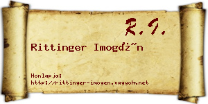Rittinger Imogén névjegykártya